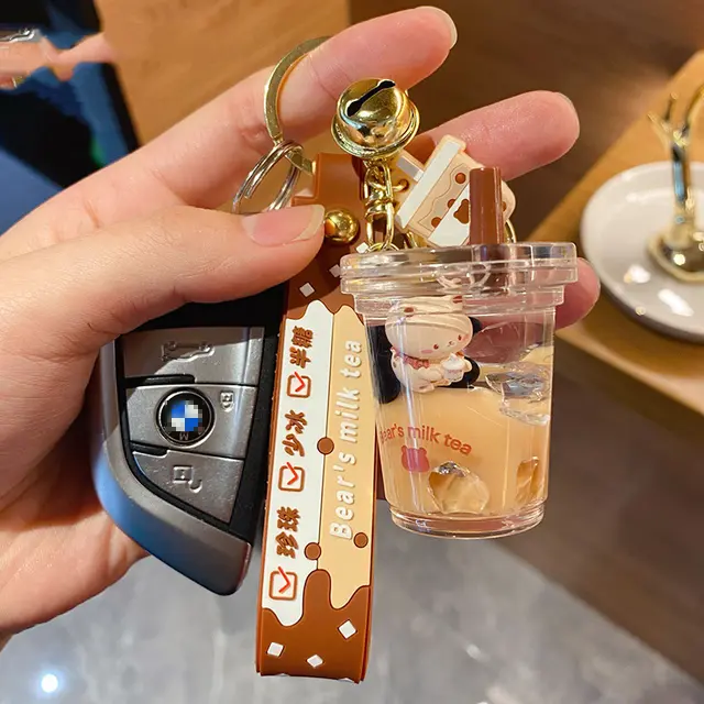 Milk Tea Bear Key Chain