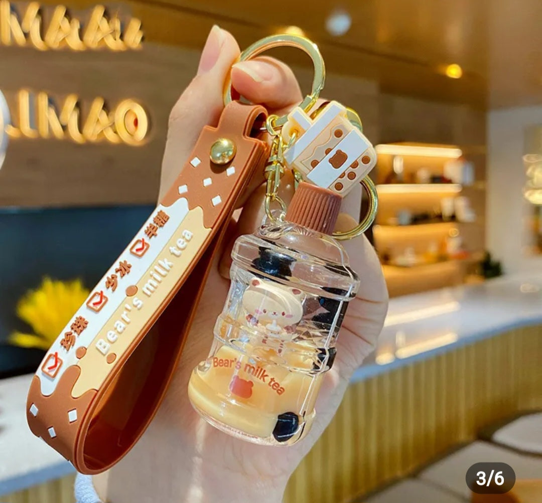 Milk Tea Bear Key Chain