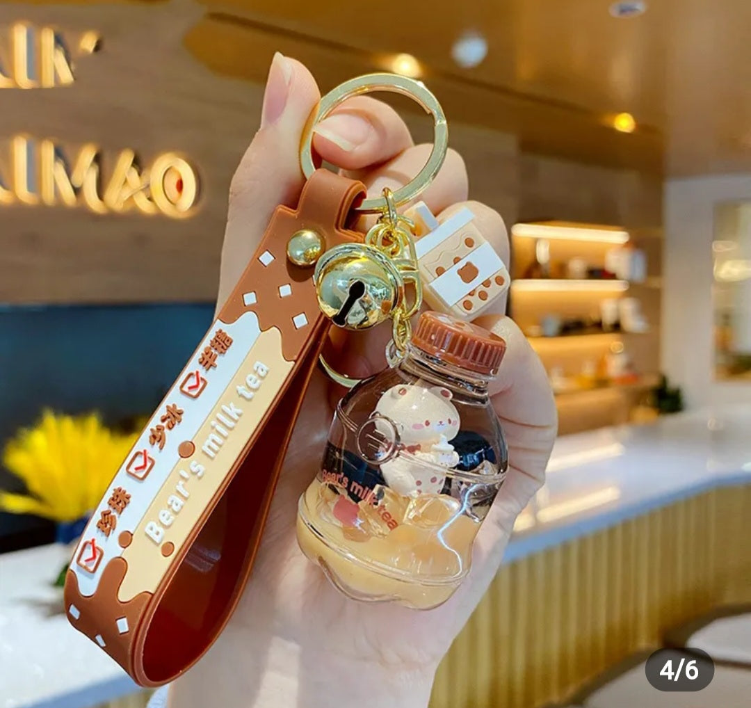 Milk Tea Bear Key Chain