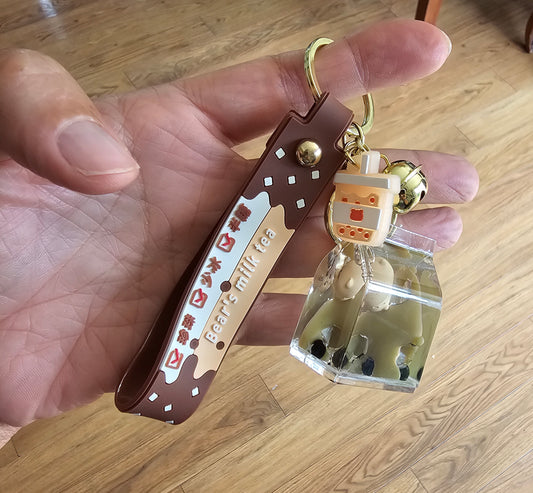 Milk Tea Bear Key Chain