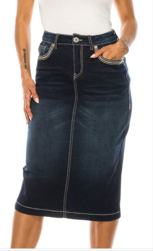 Dark Denim Skirt