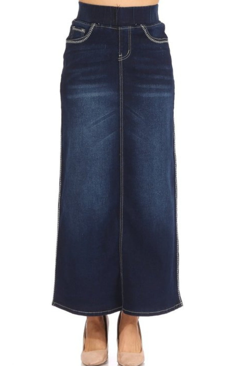 Denim Skirt ( Dark Long)