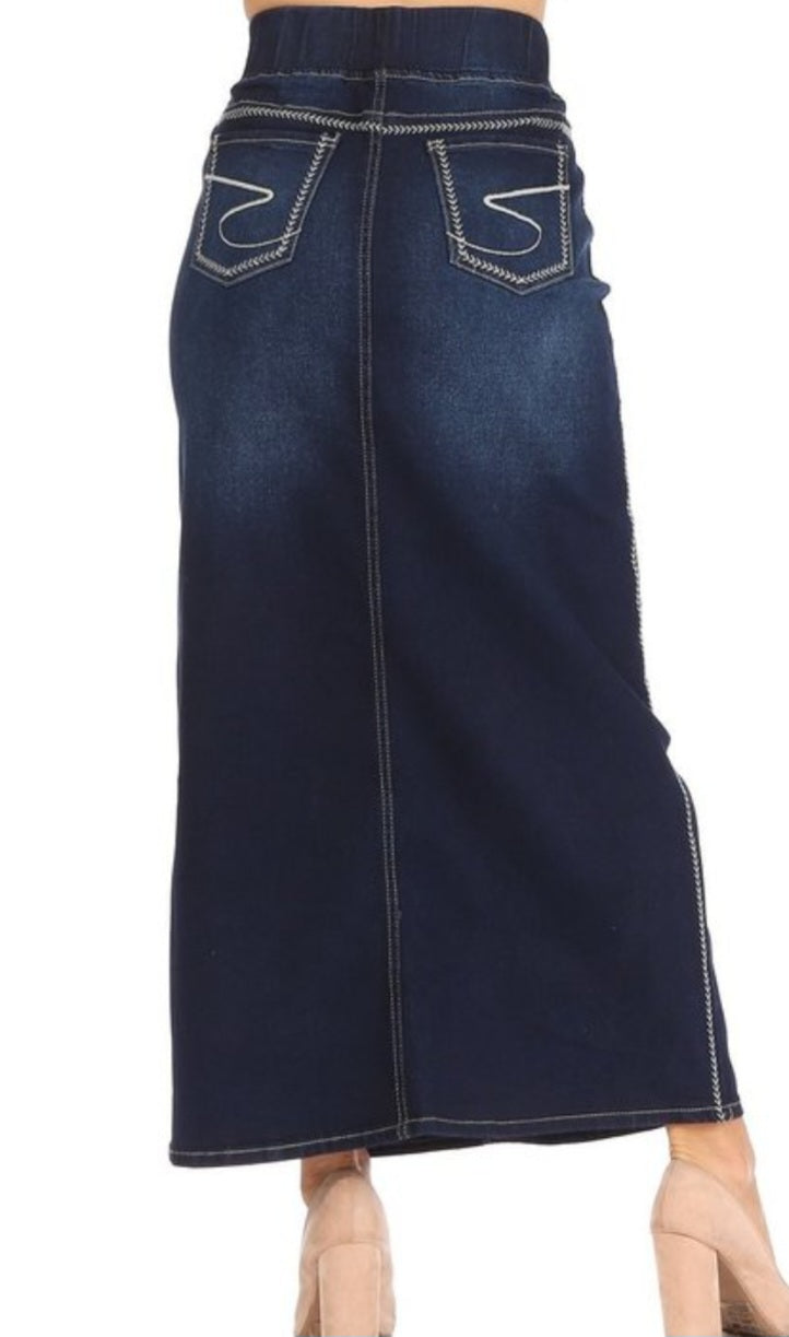 Denim Skirt ( Dark Long)