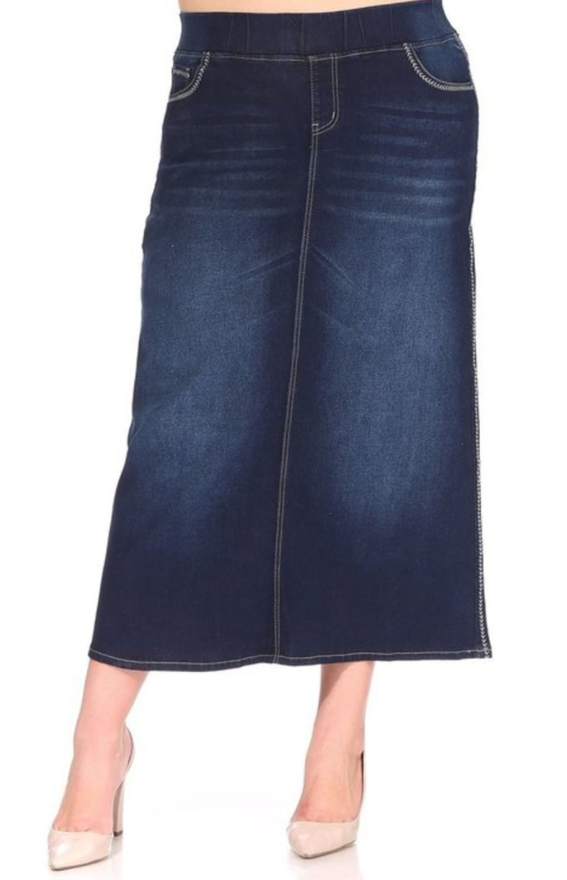 Denim Skirt (Plus) Long