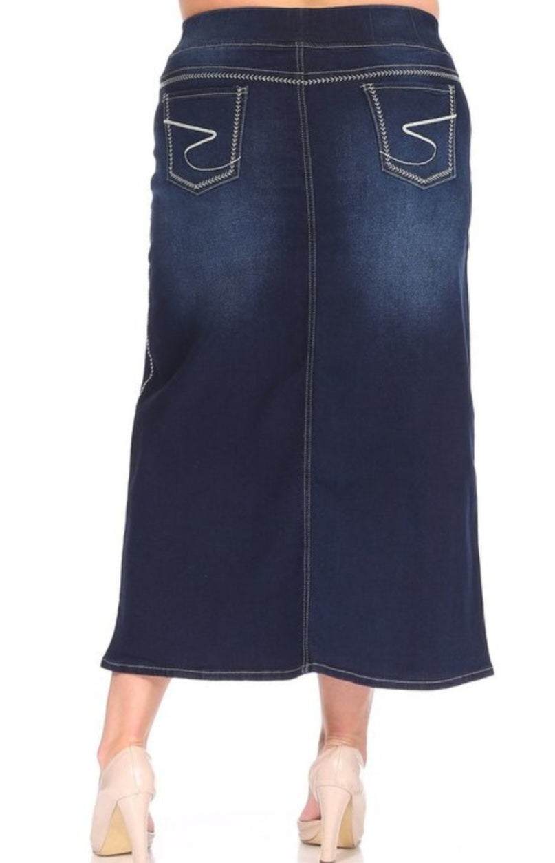 Denim Skirt (Plus) Long