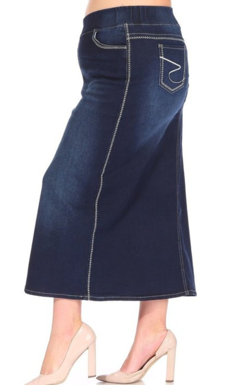 Denim Skirt (Plus) Long