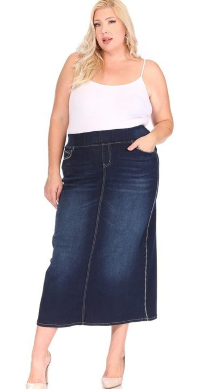 Denim Skirt (Plus) Long