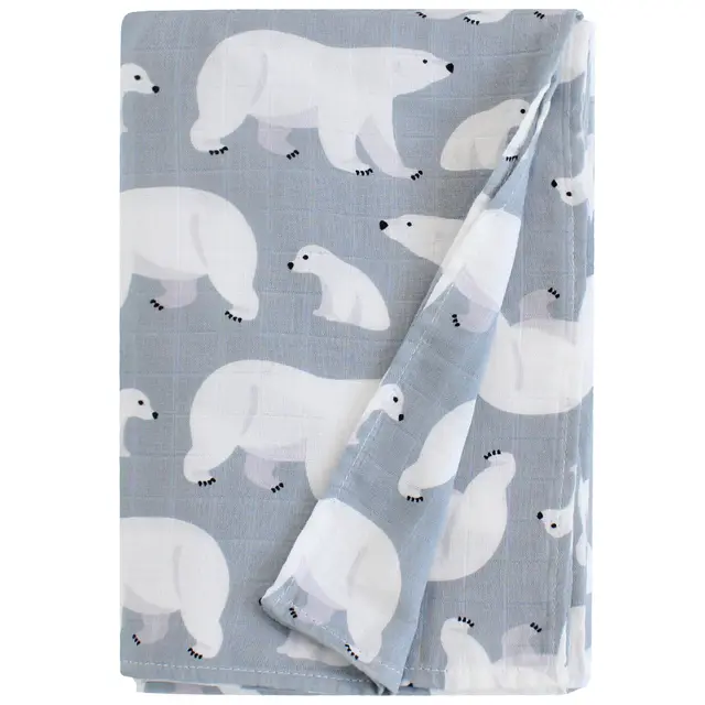 Bamboo Muslin Blanket - Polar Bear