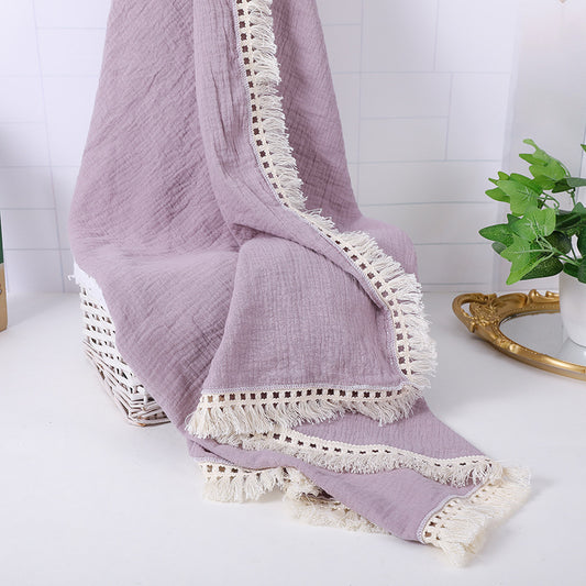 Fringe Blanket - Light Purple