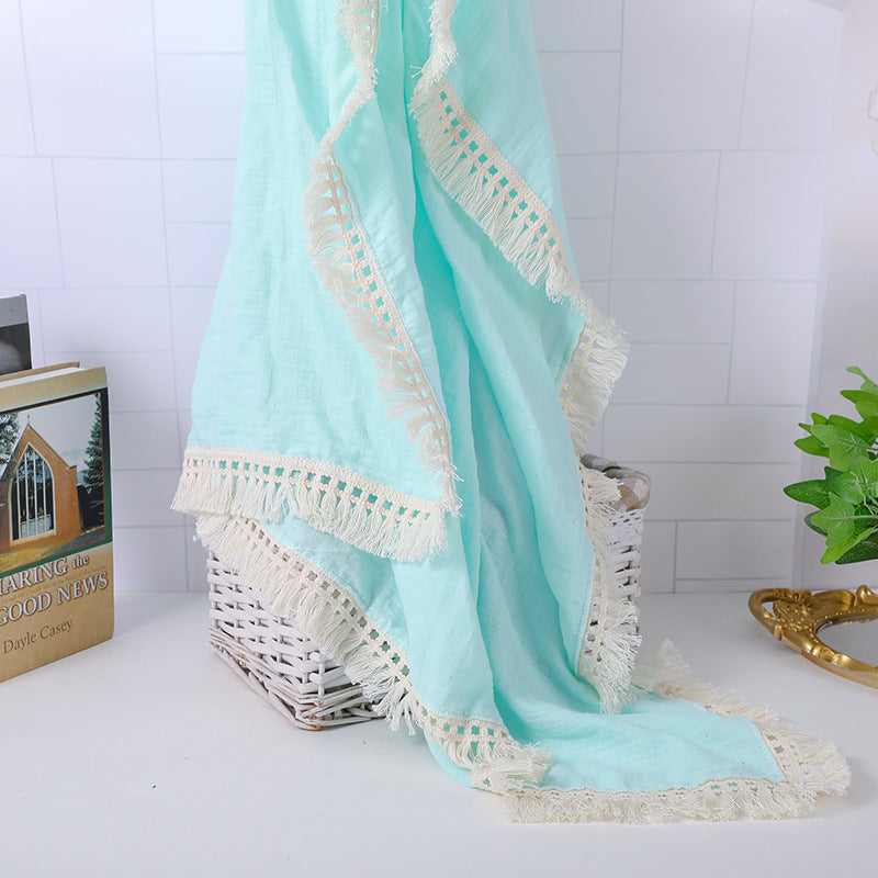 Fringe Blanket - Light Green