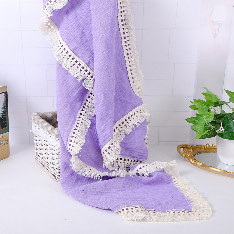 Fringe Blanket - Purple