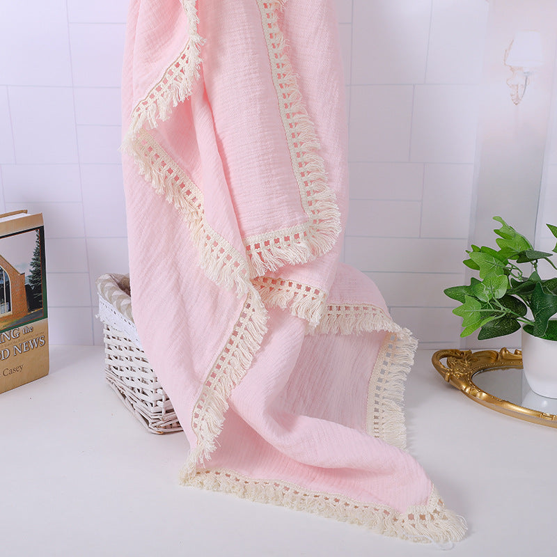 Fringe Blanket - Light Pink