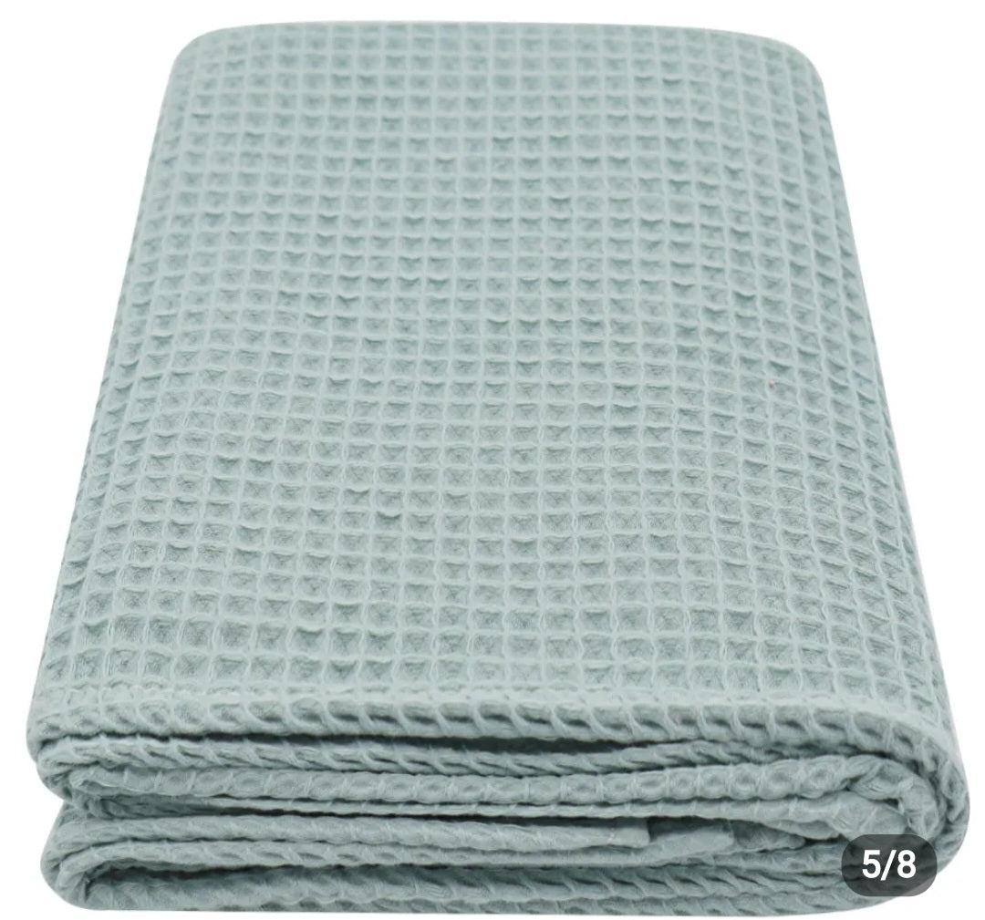 Waffle Blanket - Blue/Green