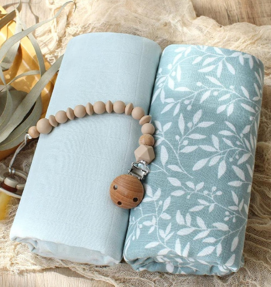 Bamboo Muslin Blanket - Sprig Leafy