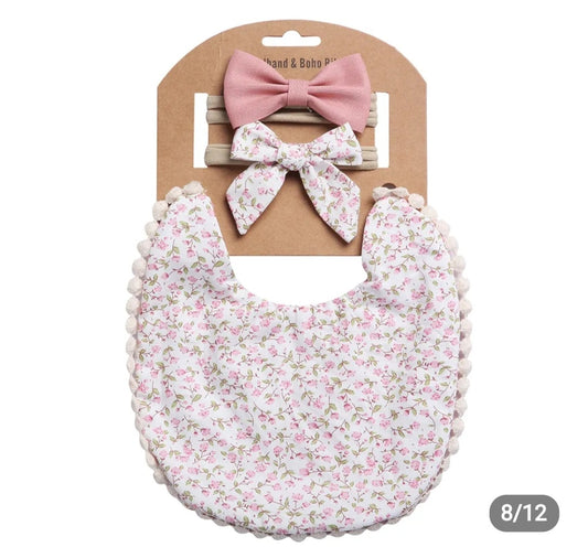 Baby Girls Headband and Bib Sets